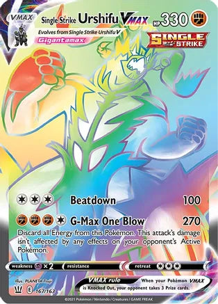 Pokemon Sword & Shield Battle Styles Single Strike Urshifu VMAX Rainbow (167/163)