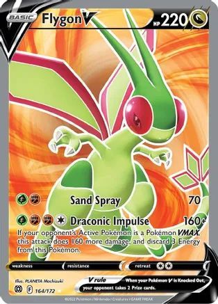 Pokemon Sword & Shield Brilliant Stars Flygon V Full Art (164/172)