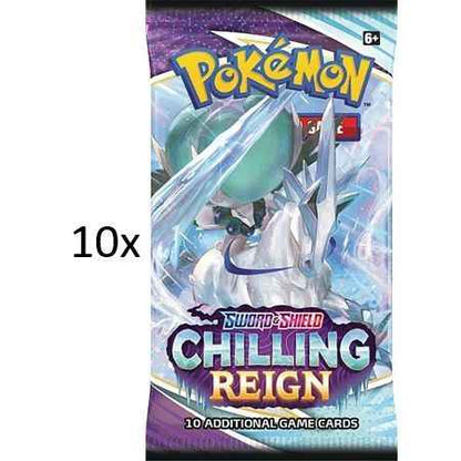 10x Pokemon Booster Packs - Sword & Shield Chilling Reign - Pokedexet