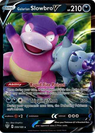 Pokemon kort Sword & Shield Darkness Ablaze - Galarian Slowbro V (99/189) - Pokedexet