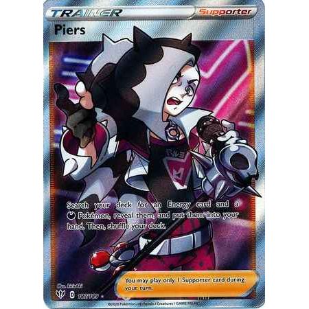 Pokemon kort Sword & Shield Darkness Ablaze - Piers Full Art (187/189) - Pokedexet