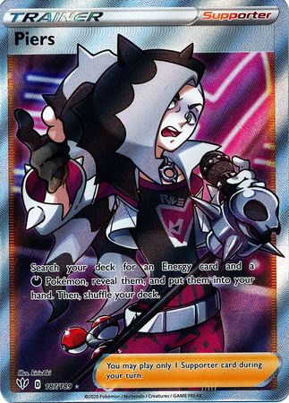 Pokemon Sword & Shield Darkness Ablaze Piers Full Art (187/189)