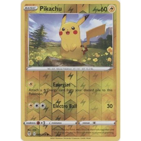 Pokemon kort Sword & Shield Evolving Skies - Pikachu Reverse Holofoil (49/203) - Pokedexet
