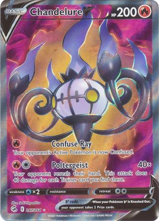 Pokemon Sword & Shield Fusion Strike Chandelure V Full Art (247/264)