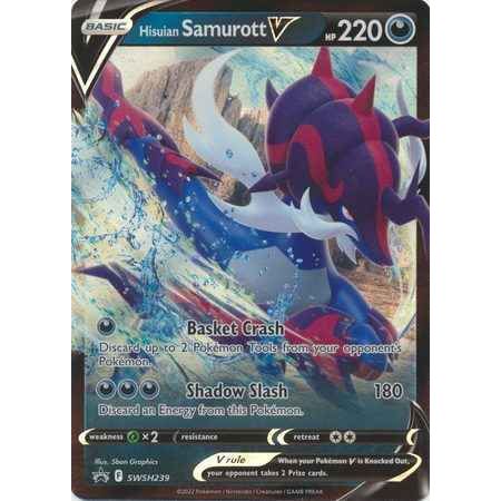 Pokemon kort Sword & Shield Promo Kort - Hisuian Samurott V (239) - Pokedexet