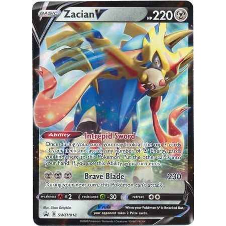 Pokemon kort Sword & Shield Promo Kort - Zacian V (18) - Pokedexet