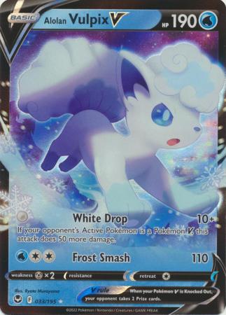 Pokemon Sword & Shield Silver Tempest Alolan Vulpix V (33/195)