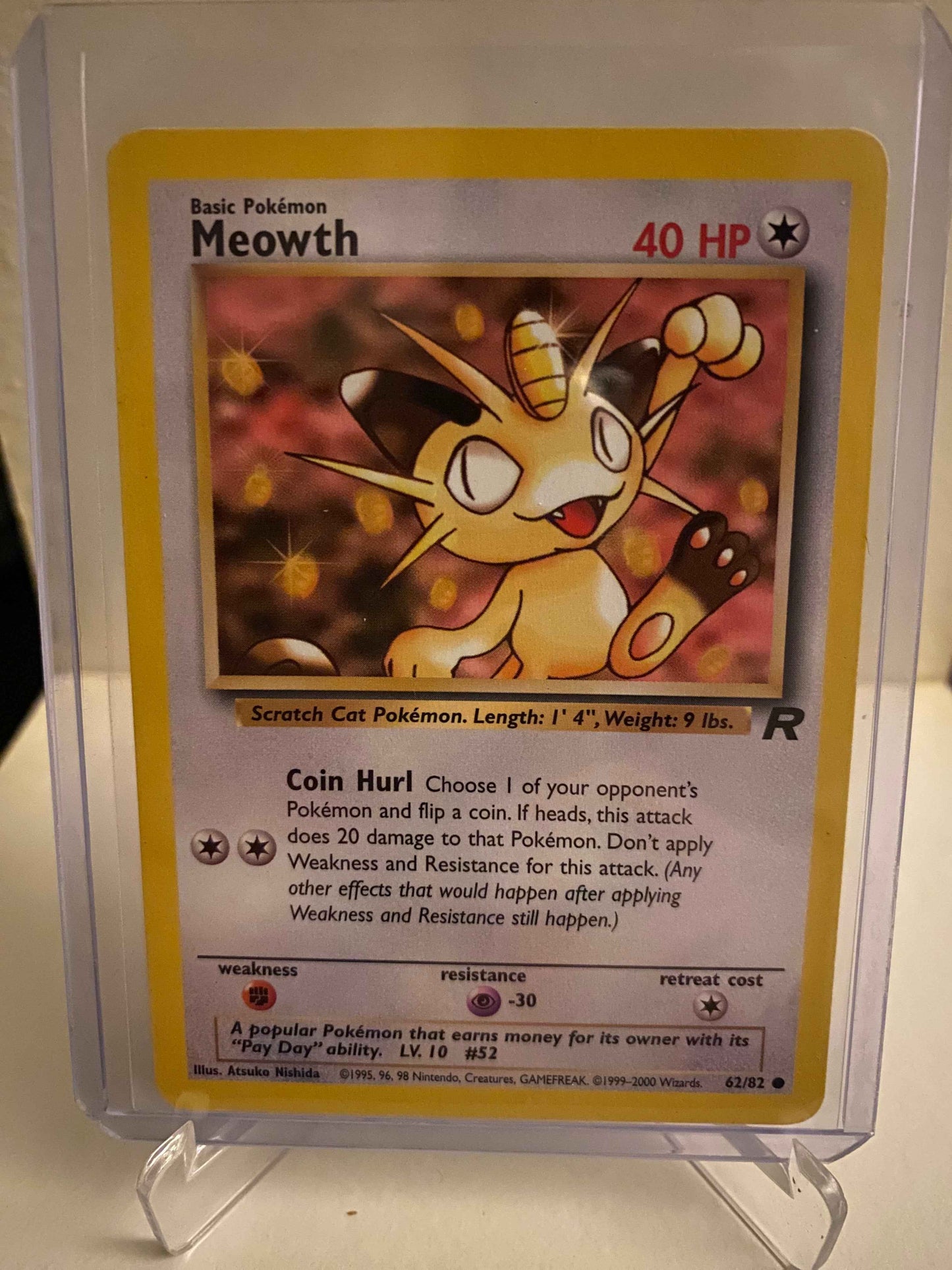 Pokemon kort Team Rocket - Meowth (62/82) - Pokedexet