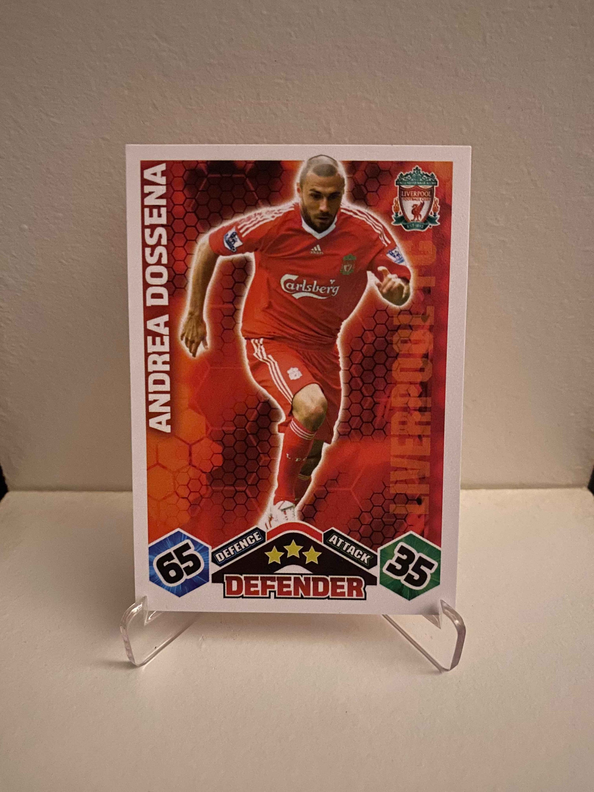 Fodbold kort Topps Match Attax Premier League 2009/2010 - Liverpool Andrea Dossena - Pokedexet