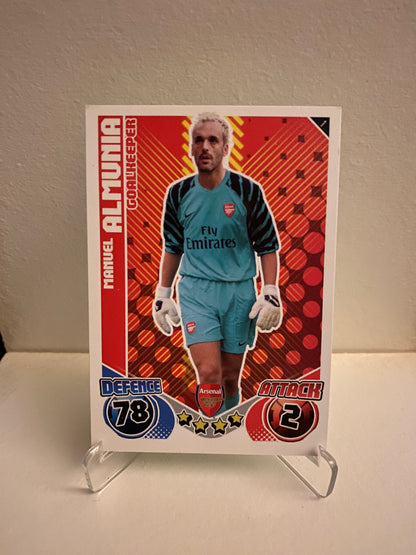 Fodbold kort Topps Match Attax Premier League 2010/2011 - Arsenal Manuel Almunia - Pokedexet