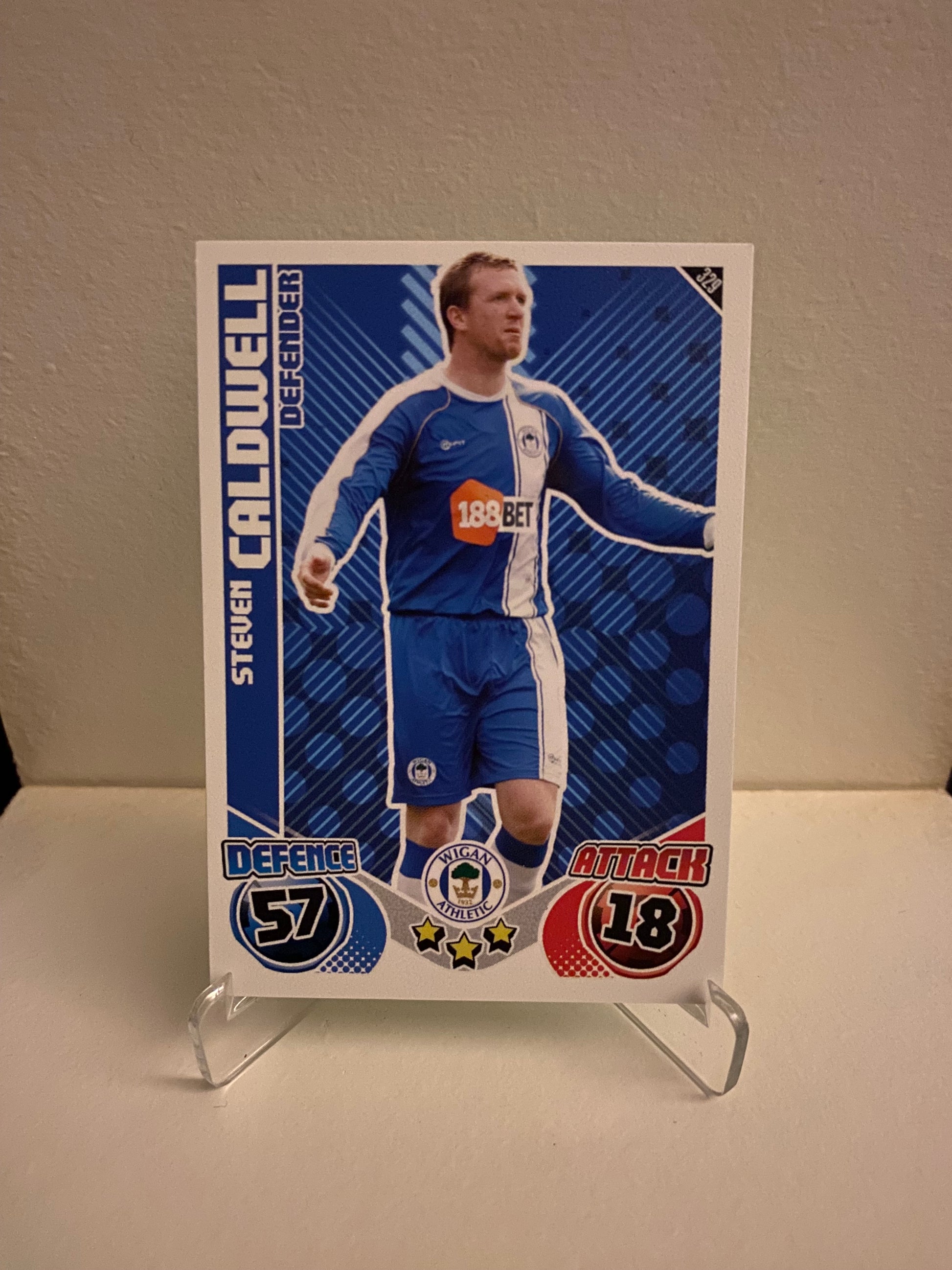 Fodbold kort Topps Match Attax Premier League 2010/2011 - Wigan Steven Caldwell - Pokedexet