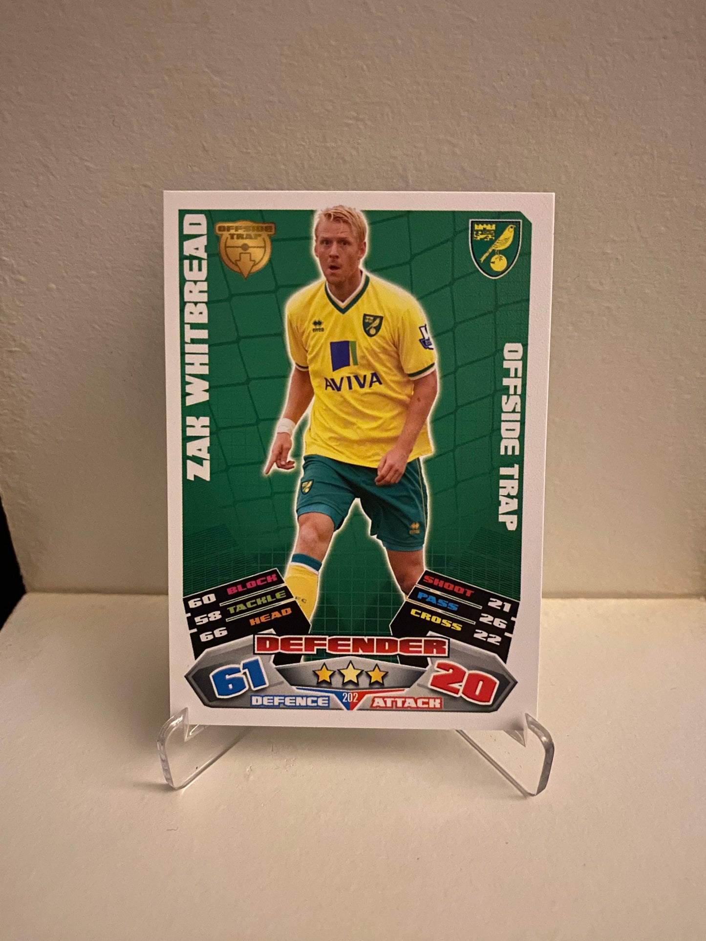 Fodbold kort Topps Match Attax Premier League 2011/2012 - Norwich Zak Whitbread - Pokedexet