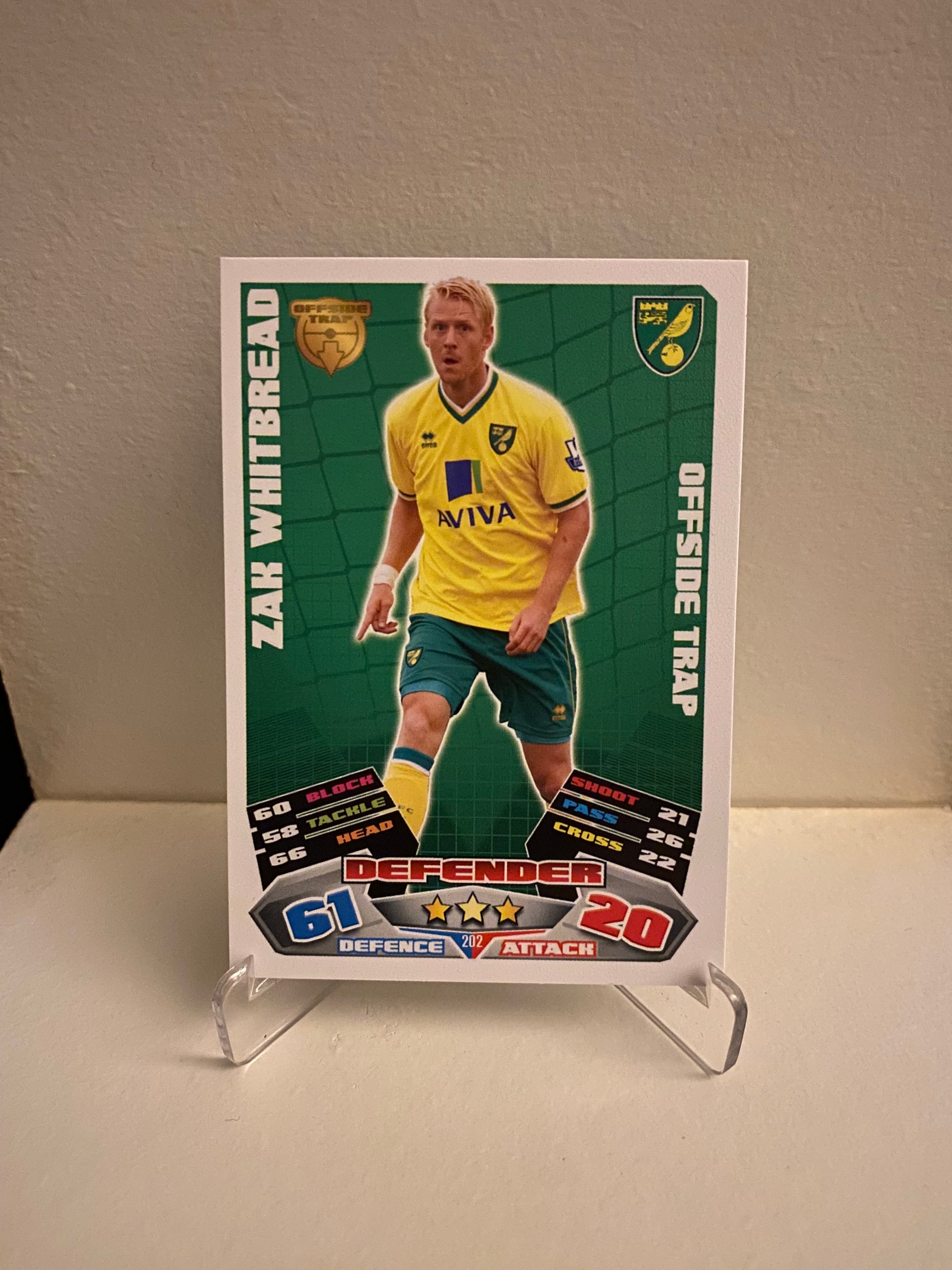 Fodbold kort Topps Match Attax Premier League 2011/2012 - Norwich Zak Whitbread - Pokedexet