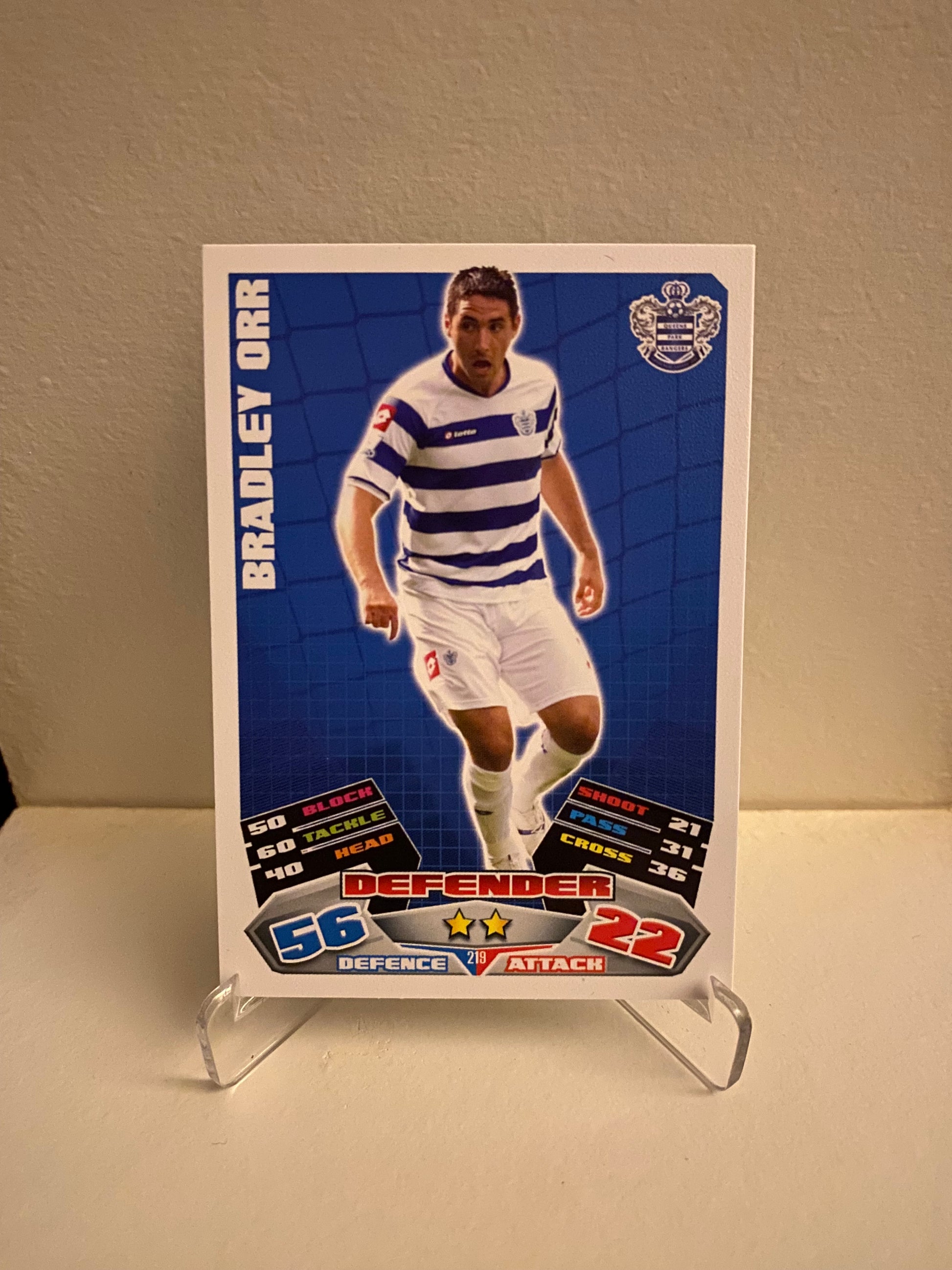 Fodbold kort Topps Match Attax Premier League 2011/2012 - QPR Bradley Orr - Pokedexet