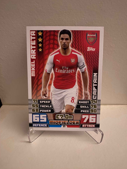 Fodbold kort Topps Match Attax Premier League 2014/2015 - Arsenal Mikel Arteta - Pokedexet