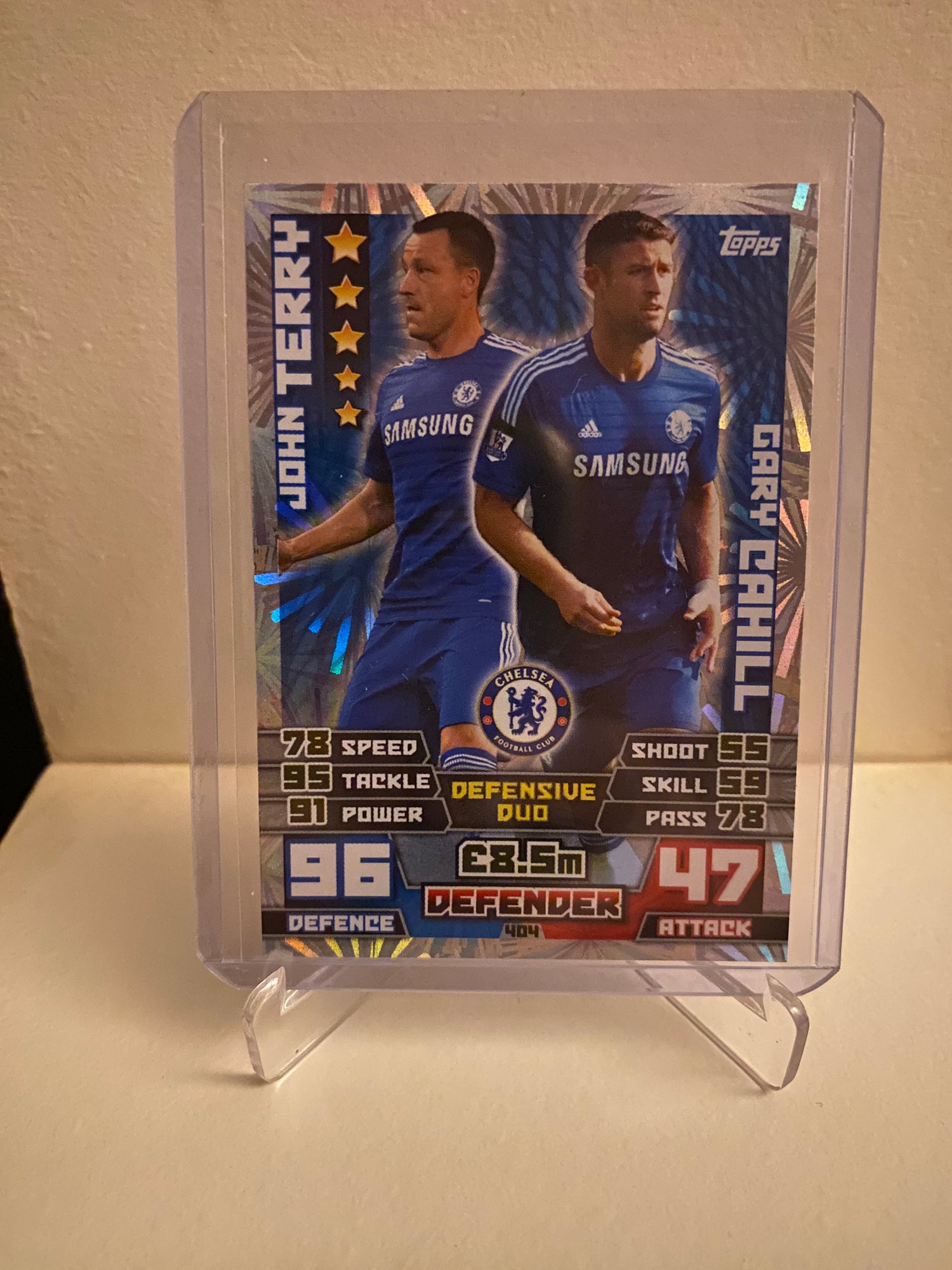 Fodbold kort Topps Match Attax Premier League 2014/2015 - Chelsea John Terry/Gary Cahill Holofoil - Pokedexet