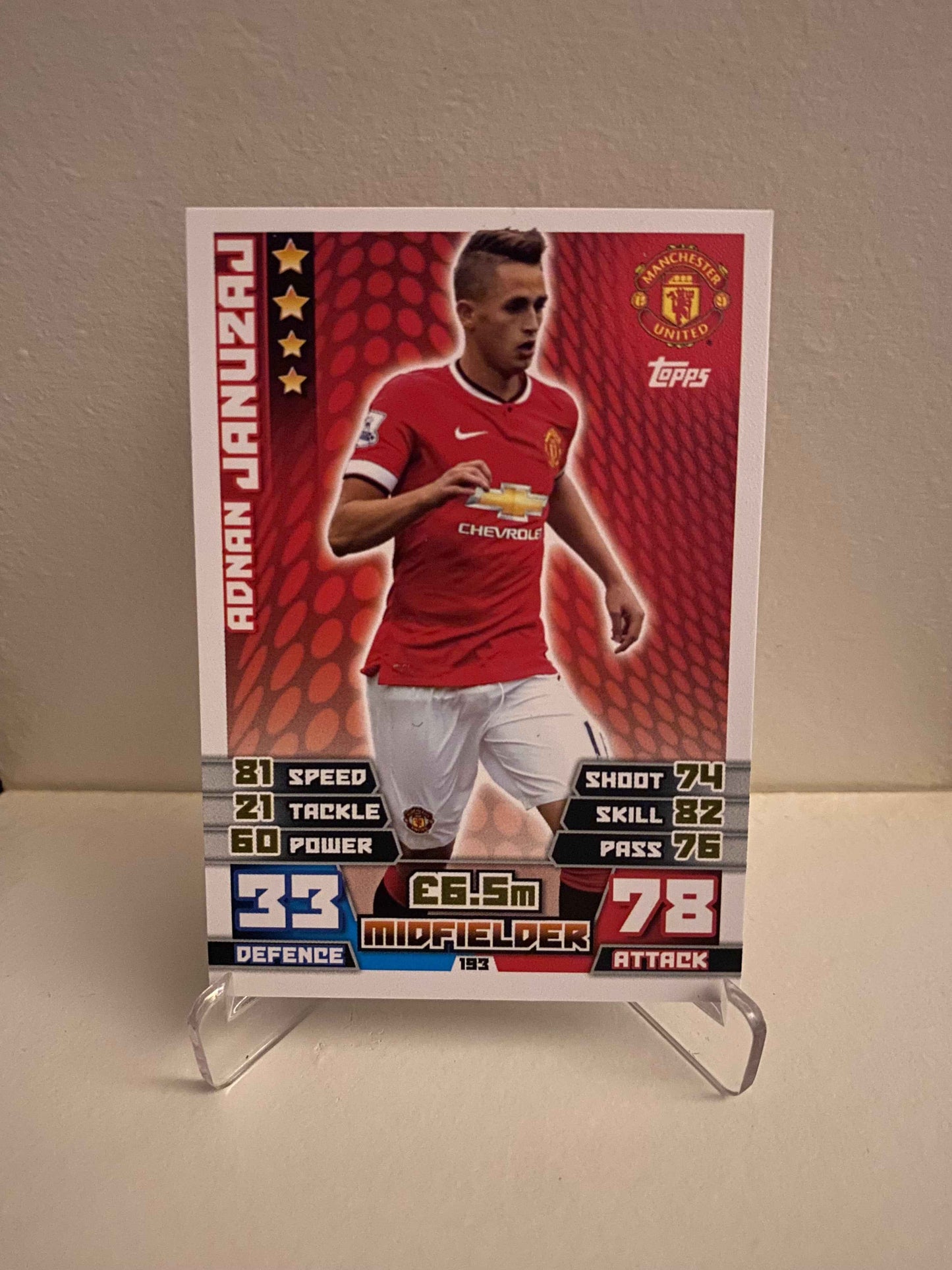 Fodbold kort Topps Match Attax Premier League 2014/2015 - Manchester United Adnan Januzaj - Pokedexet