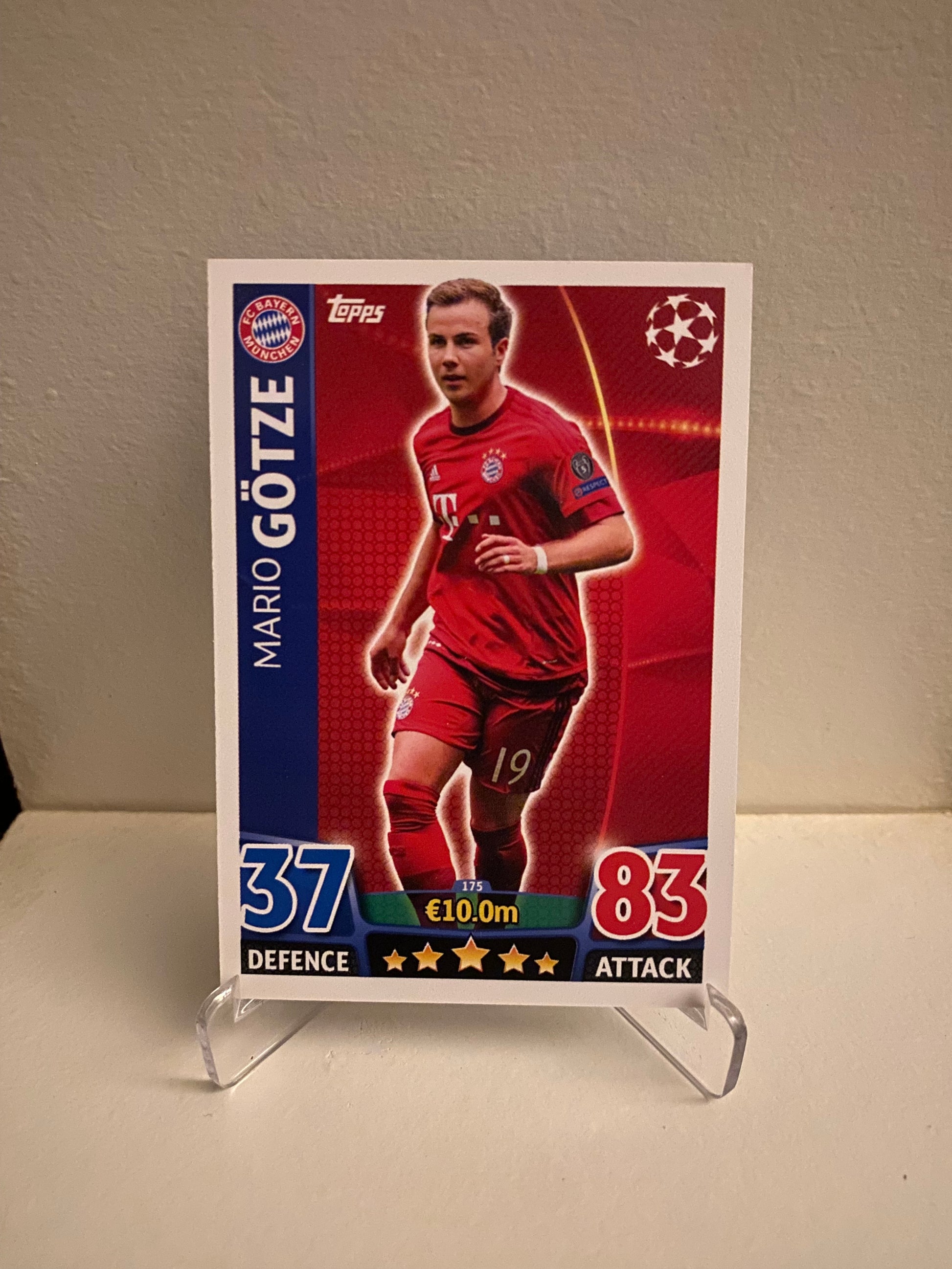 Fodbold kort Topps Match Attax UEFA Champions League 2015/2016 - Bayern München Mario Gotze - Pokedexet