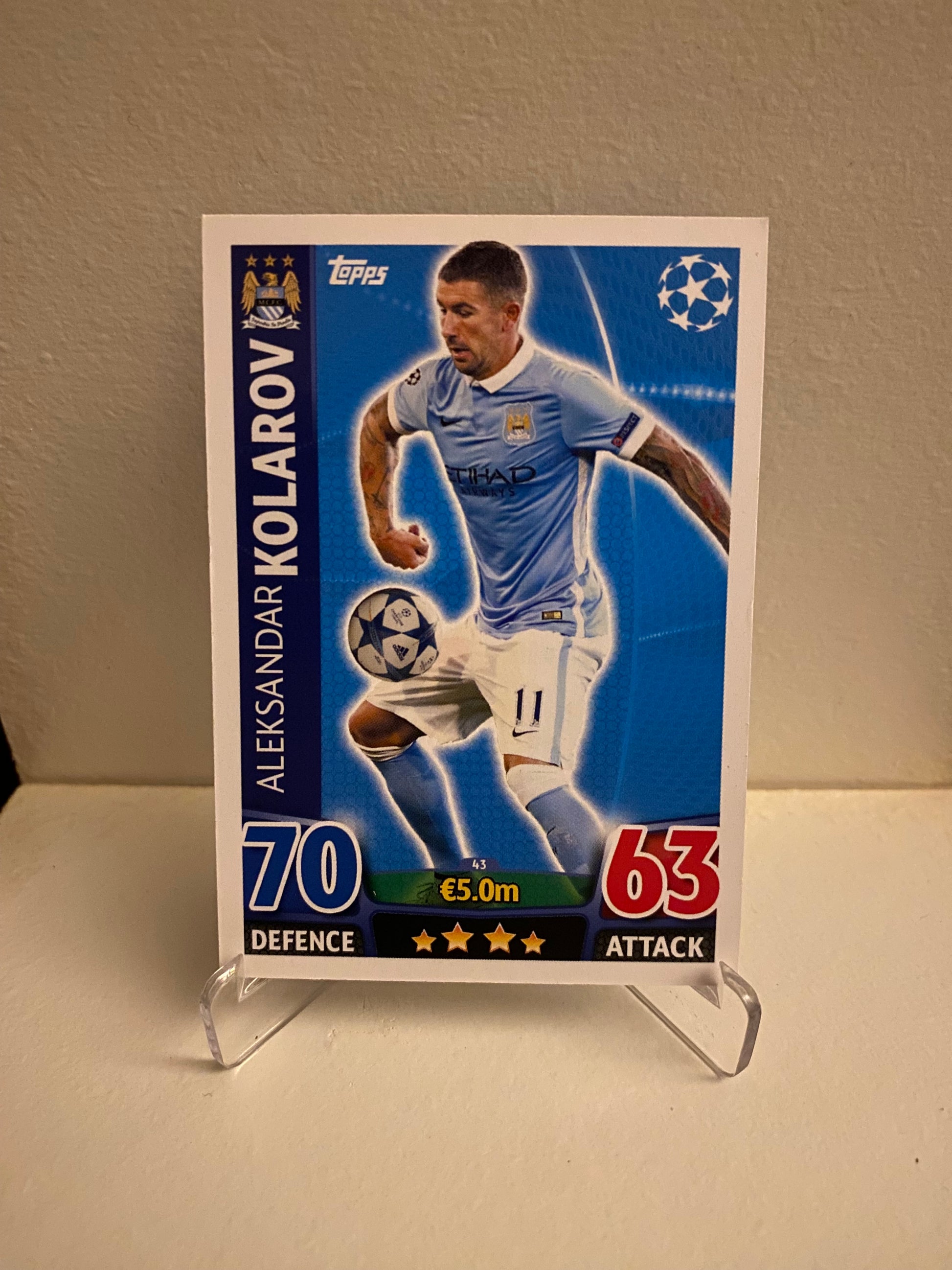Fodbold kort Topps Match Attax UEFA Champions League 2015/2016 - Manchester City Aleksandar Kolarov - Pokedexet