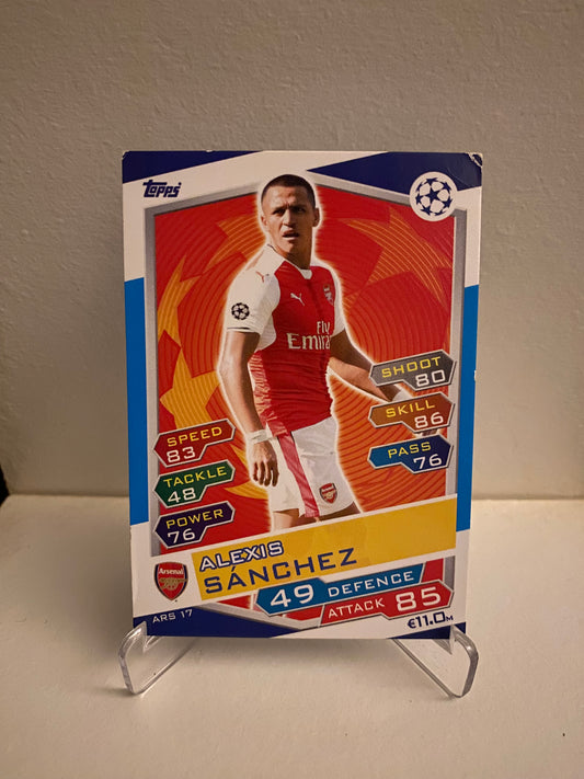 Fodbold kort Topps Match Attax UEFA Champions League 2016/2017 - Arsenal Alexis Sanchez - Pokedexet