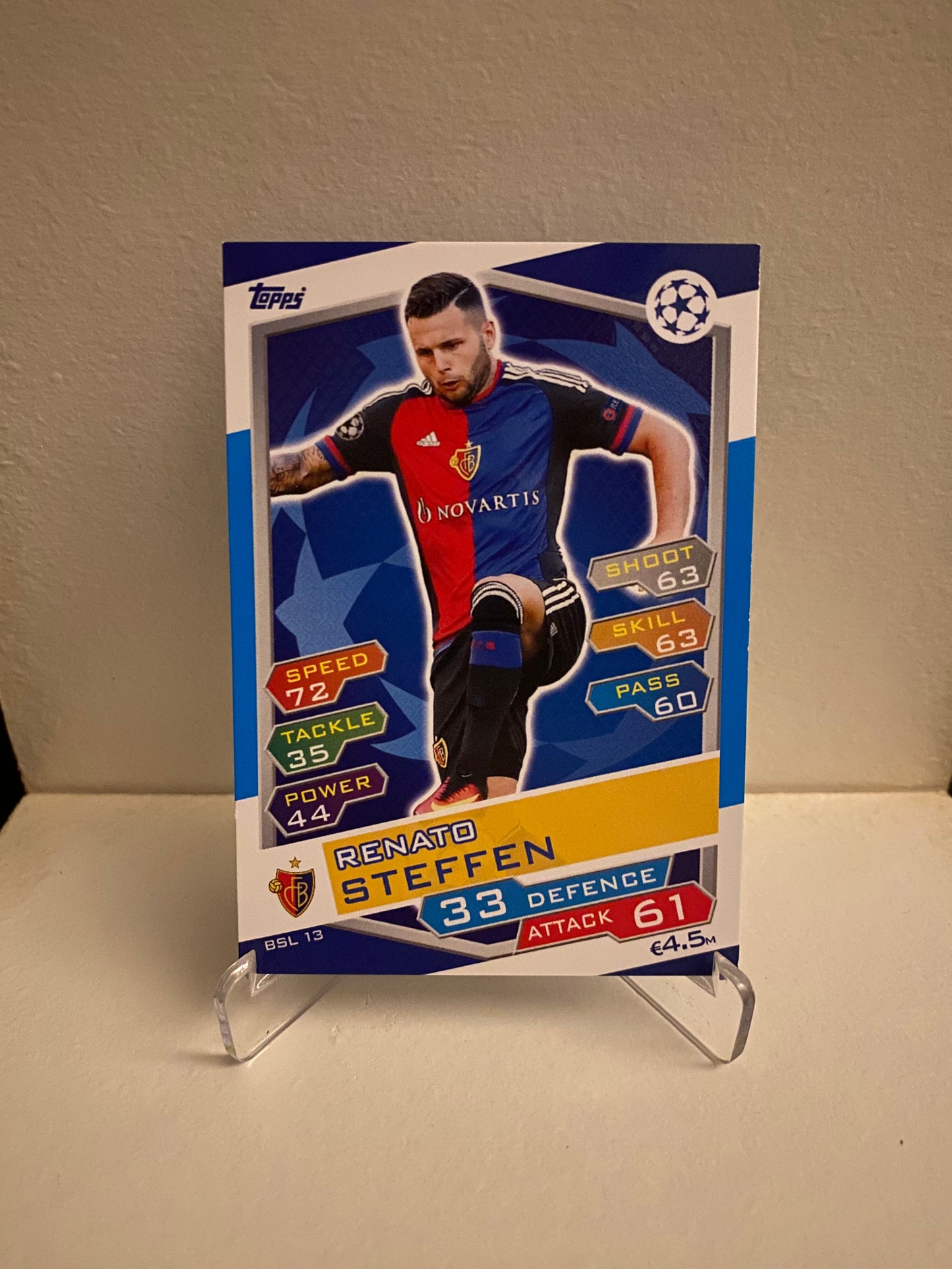Fodbold kort Topps Match Attax UEFA Champions League 2016/2017 - Basel Renato Steffen - Pokedexet