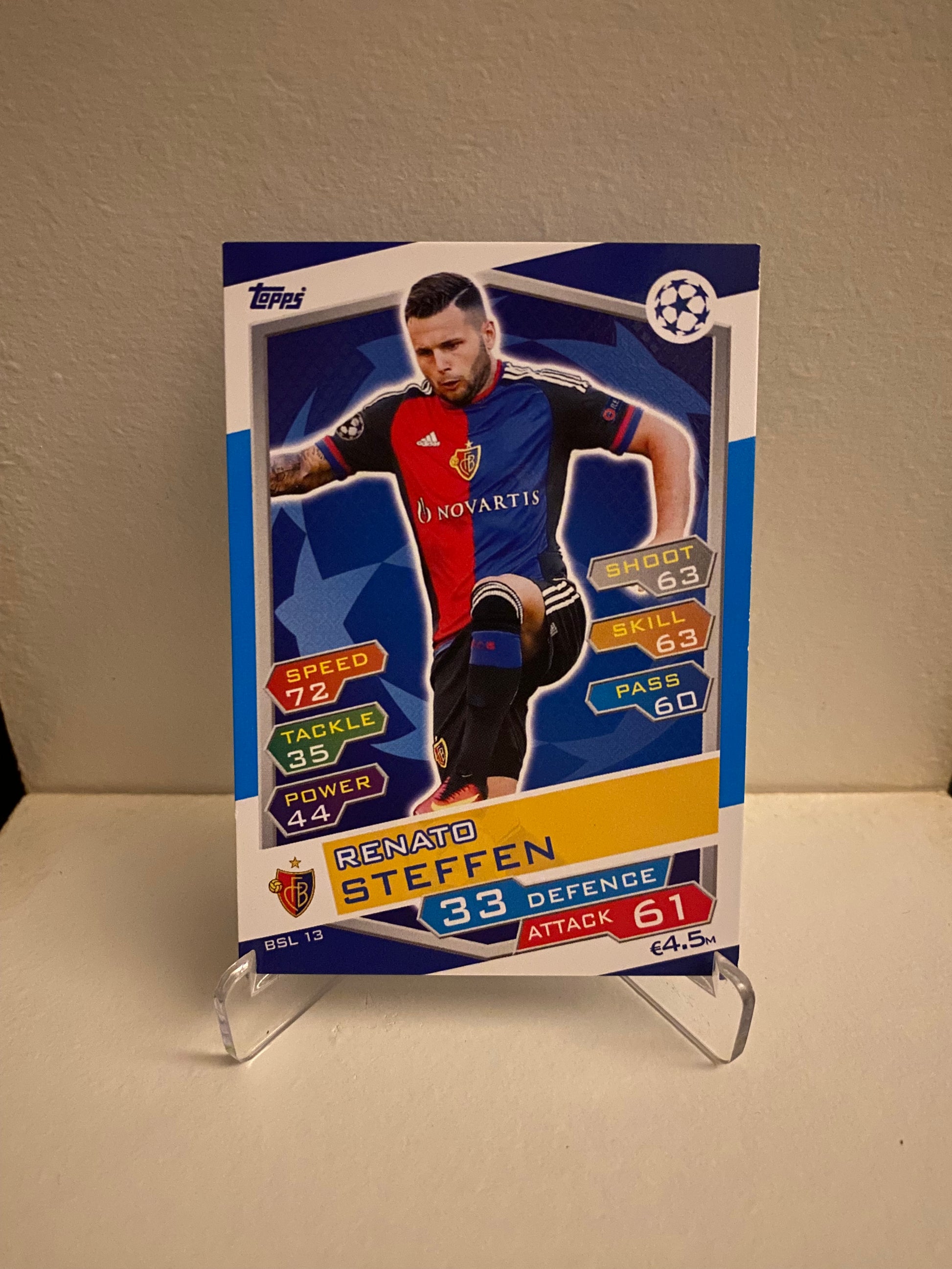Fodbold kort Topps Match Attax UEFA Champions League 2016/2017 - Basel Renato Steffen - Pokedexet
