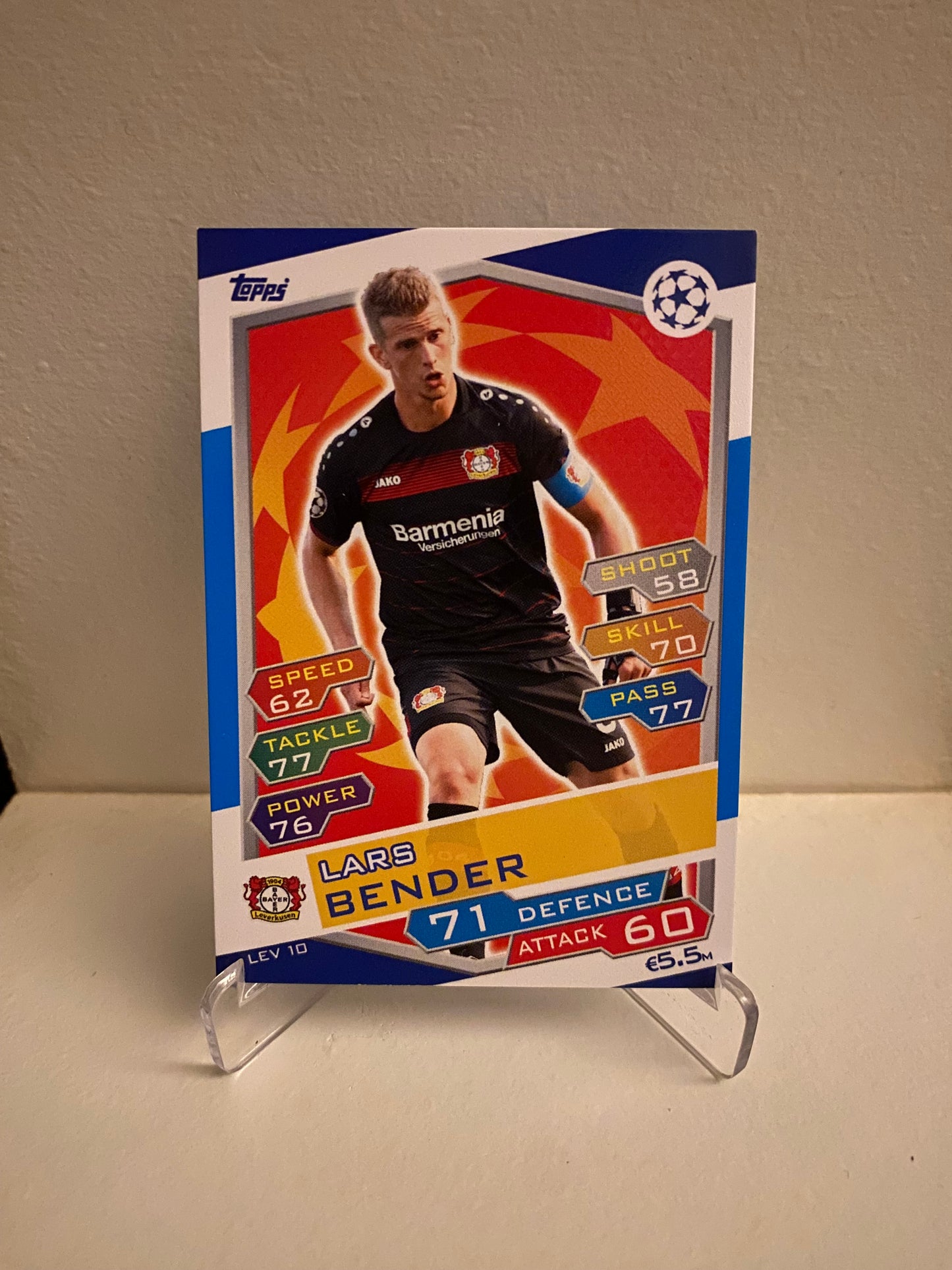 Fodbold kort Topps Match Attax UEFA Champions League 2016/2017 - Bayer Leverkusen Lars Bender - Pokedexet