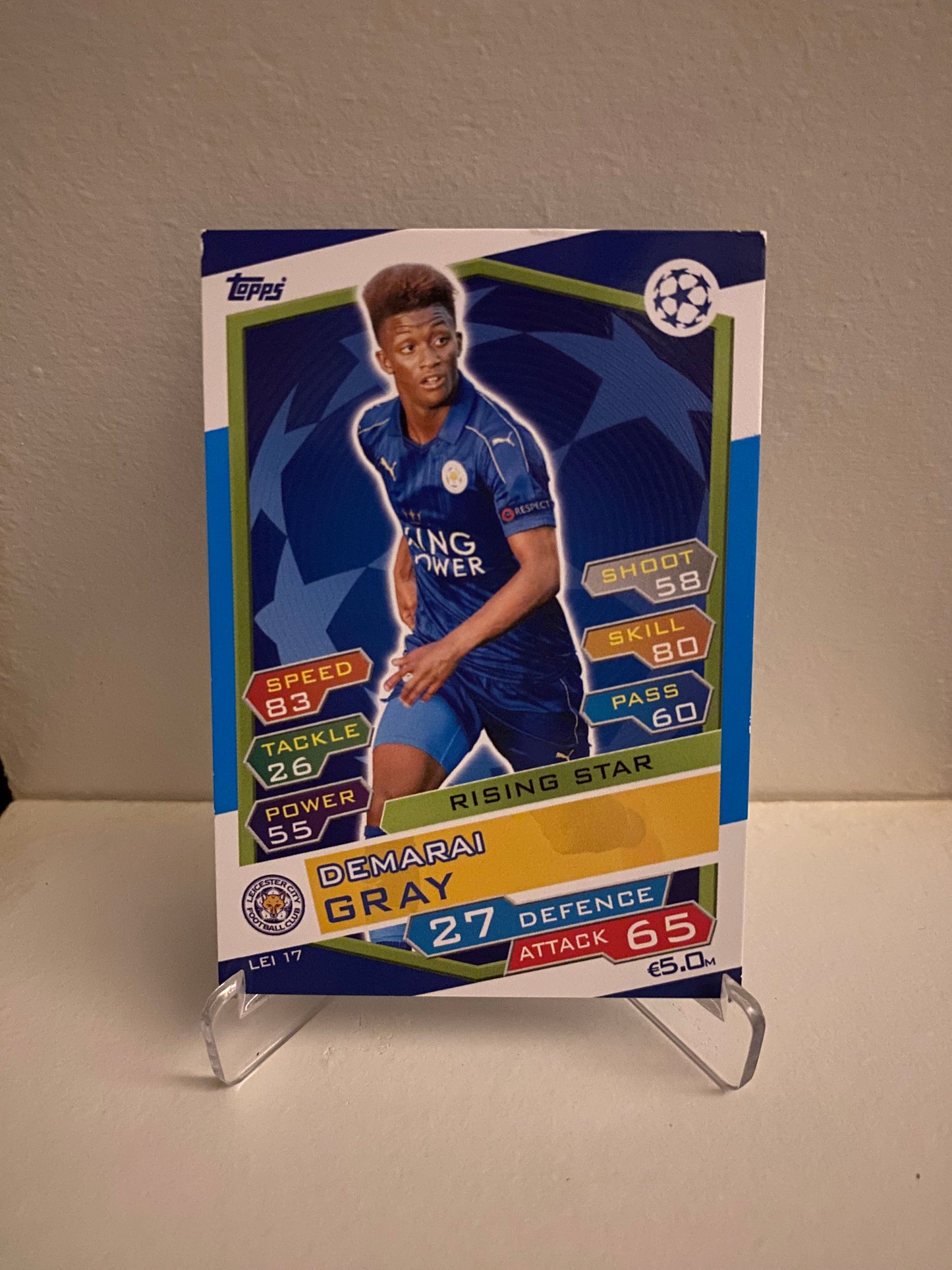 Fodbold kort Topps Match Attax UEFA Champions League 2016/2017 - Leicester City Demarai Gray - Pokedexet