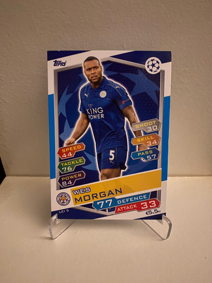 Fodbold kort Topps Match Attax UEFA Champions League 2016/2017 - Leicester City Wes Morgan - Pokedexet