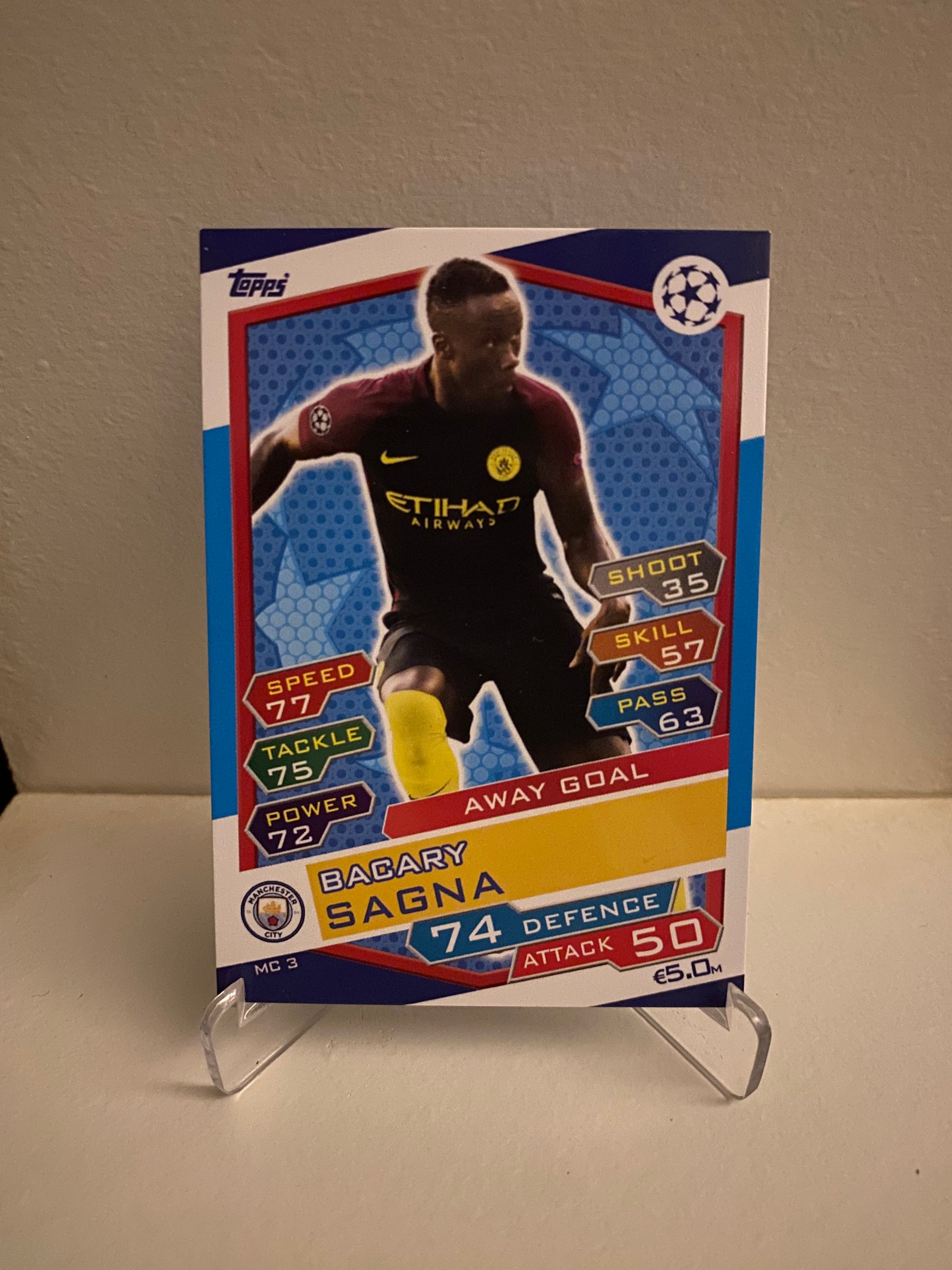 Fodbold kort Topps Match Attax UEFA Champions League 2016/2017 - Manchester City Bacary Sagna - Pokedexet