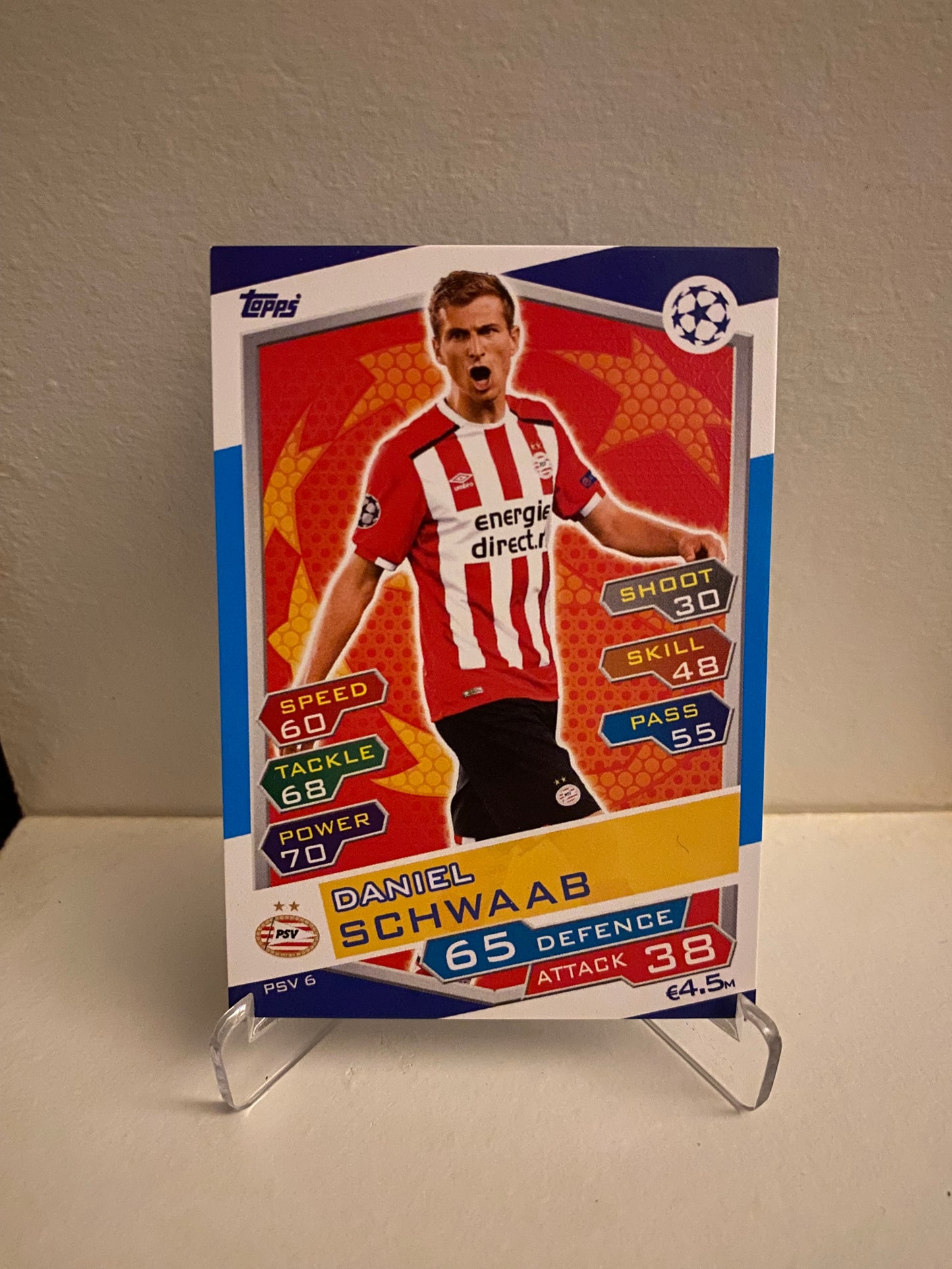Fodbold kort Topps Match Attax UEFA Champions League 2016/2017 - PSV Eindhoven Daniel Schwaab - Pokedexet