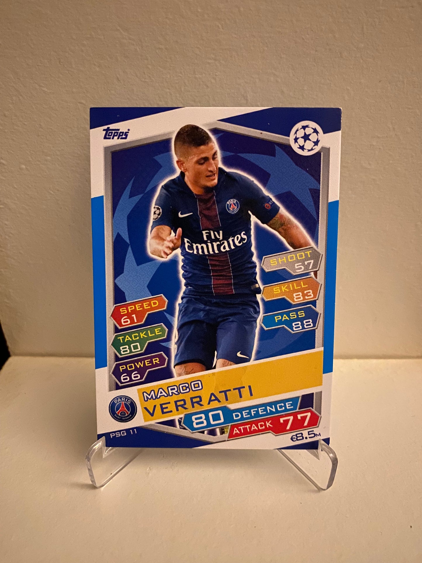 Fodbold kort Topps Match Attax UEFA Champions League 2016/2017 - Paris Saint Germain Marco Verratti - Pokedexet