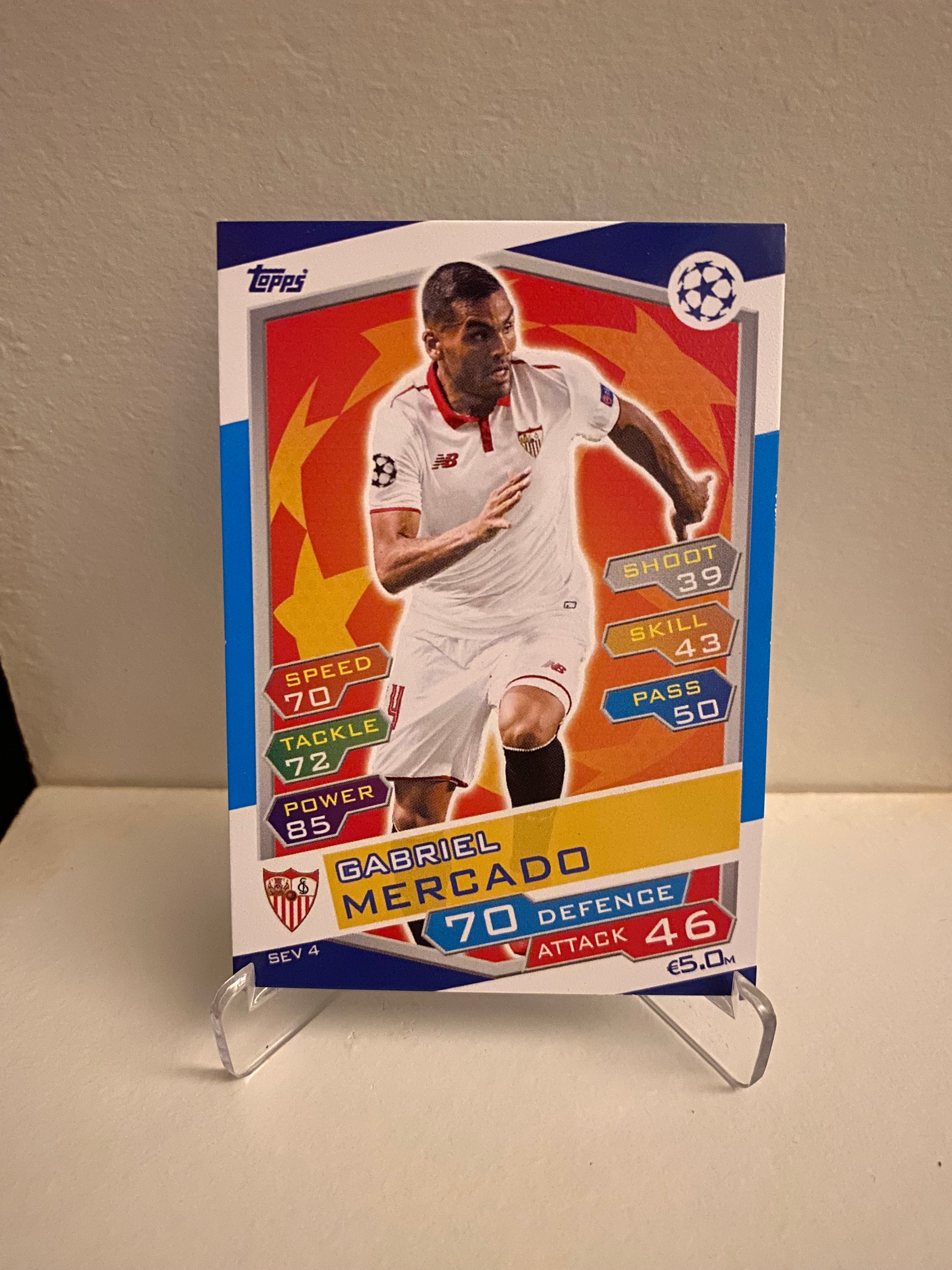Fodbold kort Topps Match Attax UEFA Champions League 2016/2017 - Sevilla Gabriel Mercado - Pokedexet