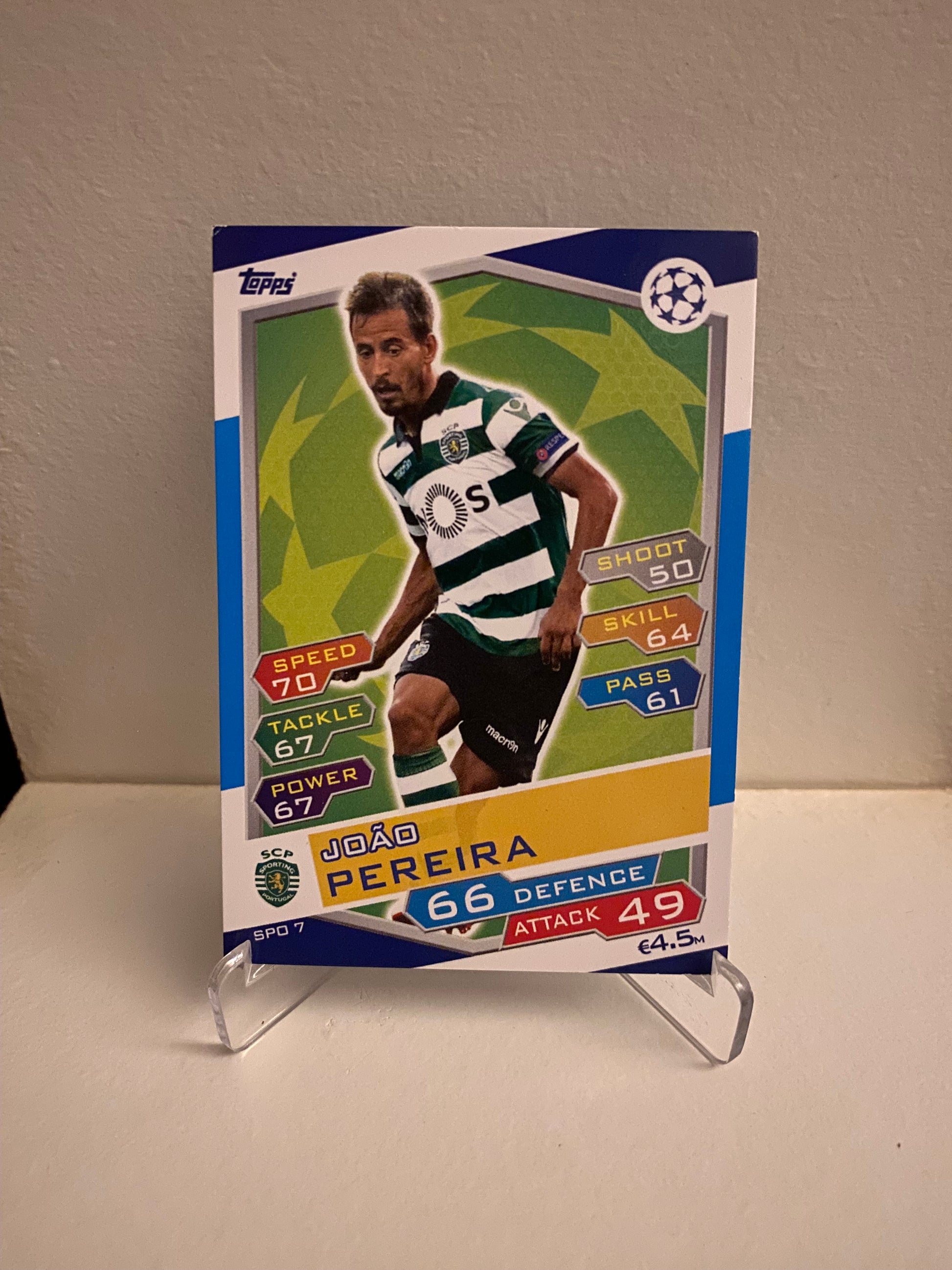 Fodbold kort Topps Match Attax UEFA Champions League 2016/2017 - Sporting Joao Pereira - Pokedexet