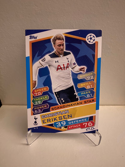 Fodbold kort Topps Match Attax UEFA Champions League 2016/2017 - Tottenham Christian Eriksen - Pokedexet