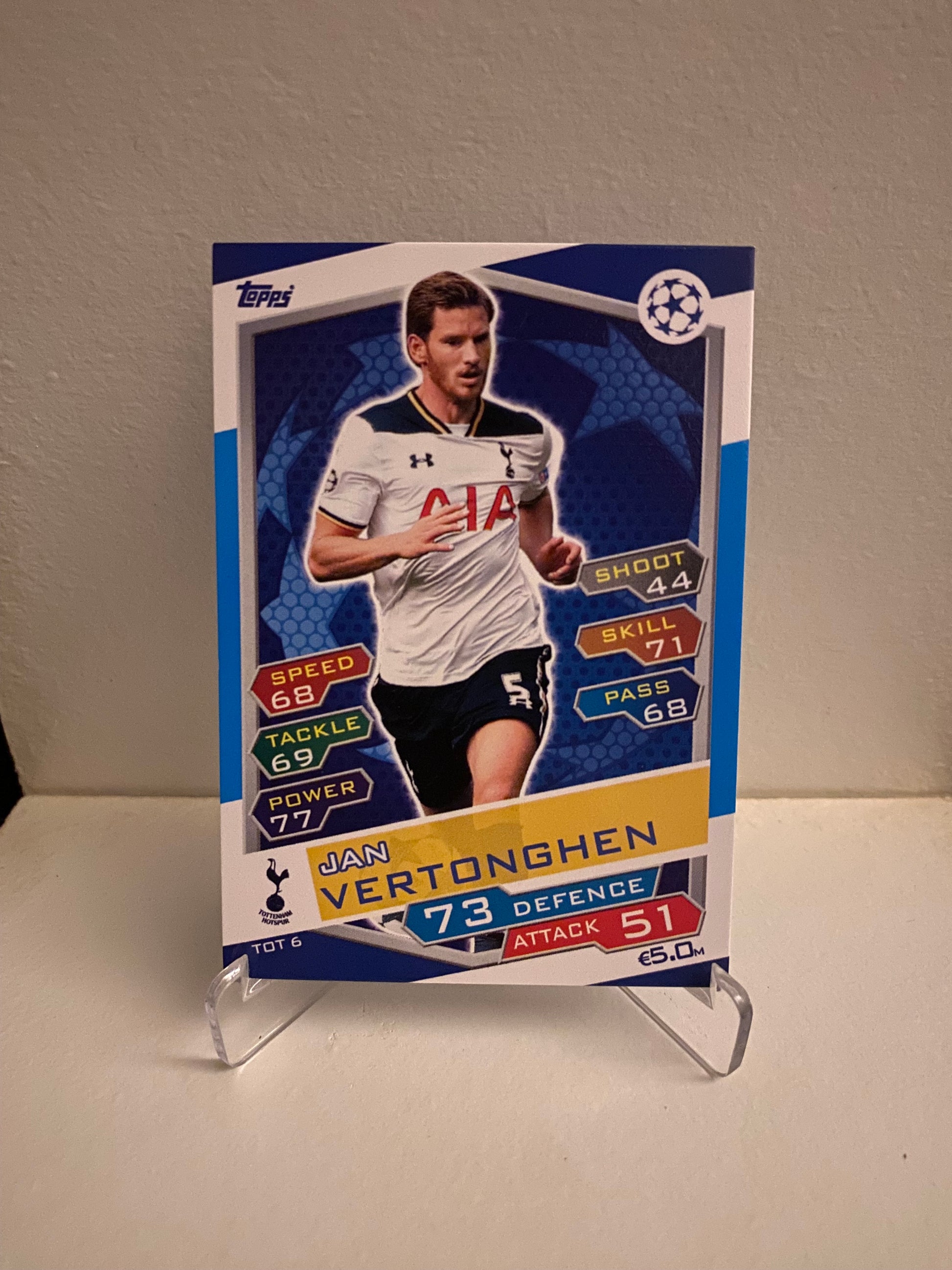 Fodbold kort Topps Match Attax UEFA Champions League 2016/2017 - Tottenham Jan Vertonghen - Pokedexet