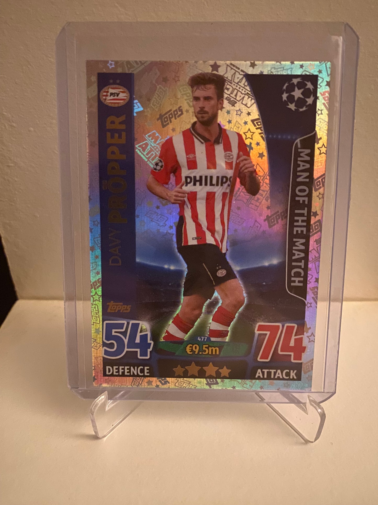 Topps Match Attax UEFA Champions League PSV Eindhoven Davy Propper Holofoil