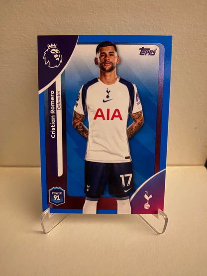 Fodbold kort Topps Premier League 2025/2026 - Blue Parallel Cristian Romero - Pokedexet