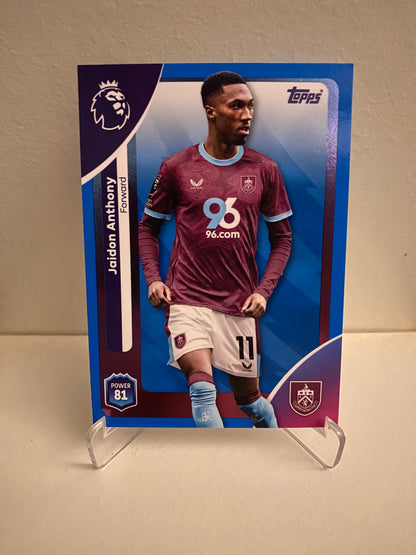 Fodbold kort Topps Premier League 2025/2026 - Blue Parallel Jaidon Anthony - Pokedexet