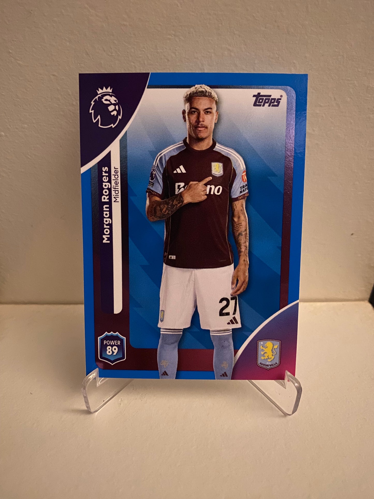 Fodbold kort Topps Premier League 2025/2026 - Blue Parallel Morgan Rogers - Pokedexet