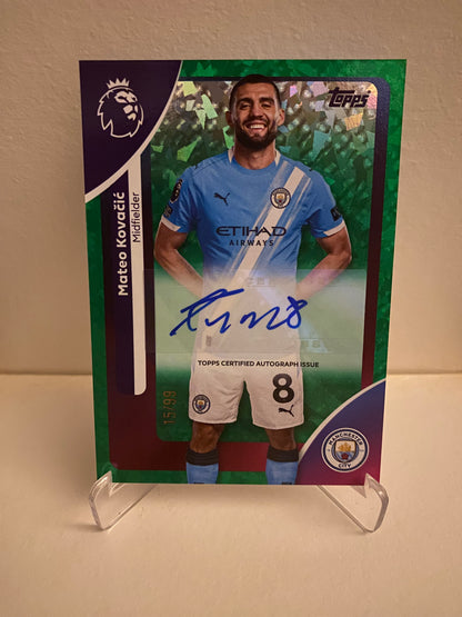 Fodbold kort Topps Premier League 2025/2026 - Green Parallel Autograph Mateo Kovacic 15/99 - Pokedexet