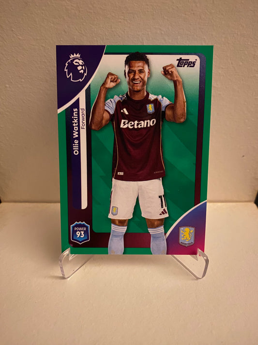 Fodbold kort Topps Premier League 2025/2026 - Green Parallel Ollie Watkins - Pokedexet