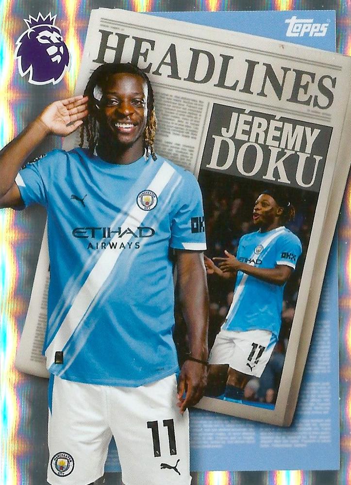 Fodbold kort Topps Premier League 2025/2026 - Headlines Jeremy Doku - Pokedexet