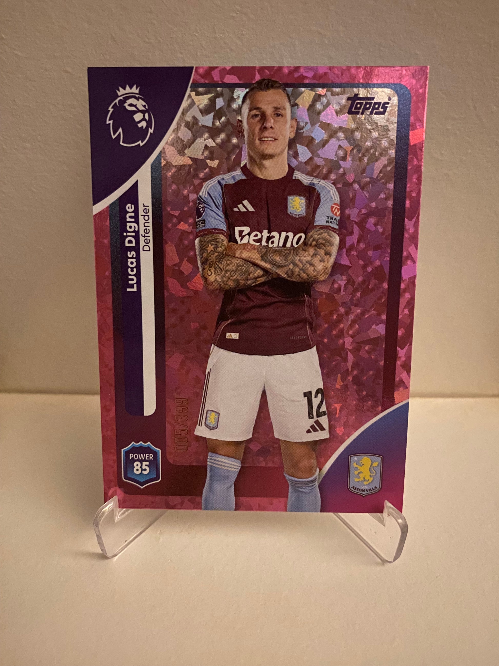 Topps Premier League 2025/2026 Pink Parallel Lucas Digne 005/399