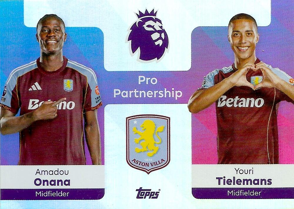 Fodbold kort Topps Premier League 2025/2026 - Pro Partnership Amadou Onana/Youri Tielemans - Pokedexet