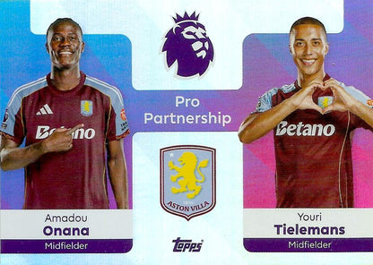 Fodbold kort Topps Premier League 2025/2026 - Pro Partnership Amadou Onana/Youri Tielemans - Pokedexet