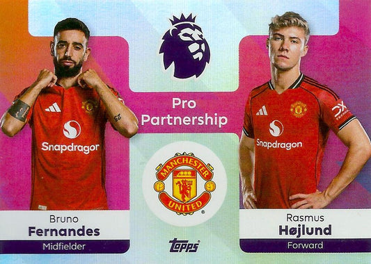 Fodbold kort Topps Premier League 2025/2026 - Pro Partnership Bruno Fernandes/Rasmus Højlund - Pokedexet