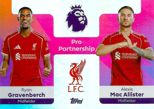 Fodbold kort Topps Premier League 2025/2026 - Pro Partnership Ryan Gravenberch/Alexis Mac Allister - Pokedexet