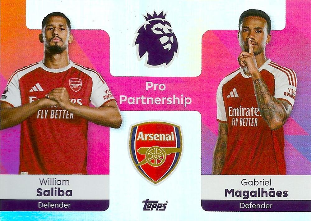 Fodbold kort Topps Premier League 2025/2026 - Pro Partnership William Saliba/Gabriel Magalhaes - Pokedexet