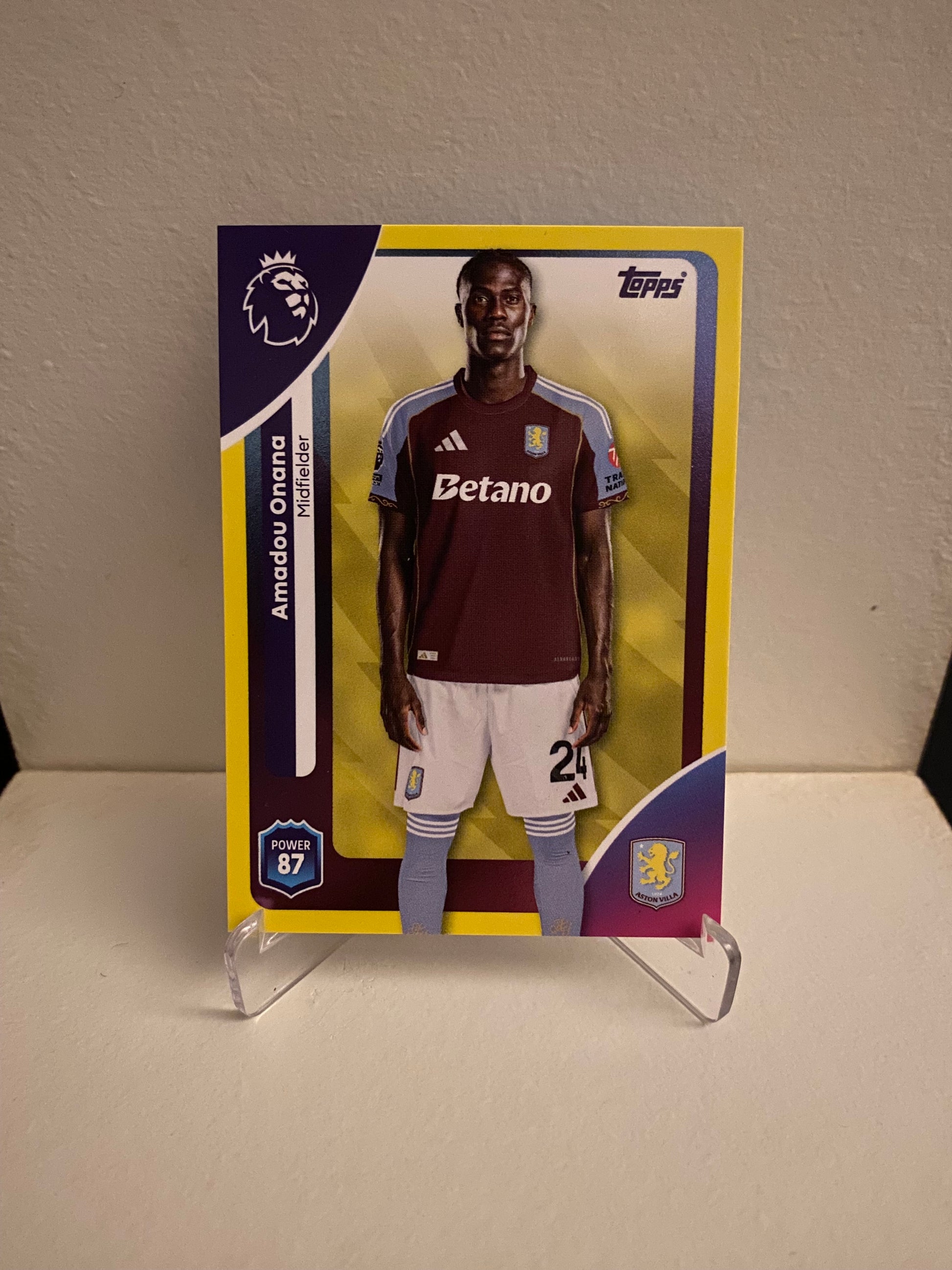 Topps Premier League 2025/2026 Yellow Parallel Amadou Onana